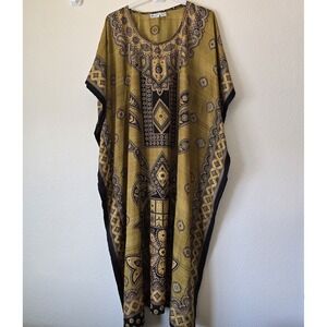VTG Sante Classics Women's One Size Long Caftan Lounge Maxi Dress Muumuu Coverup